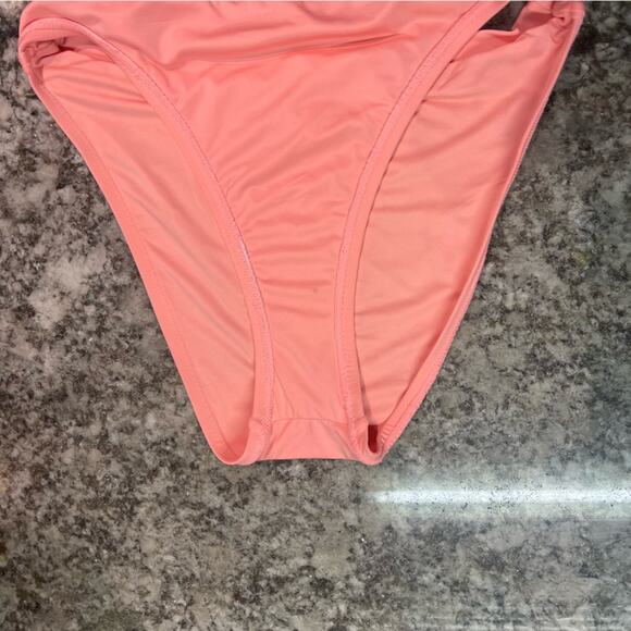 BECCA by Rebecca Virtue Color Code Peach | Orange | Peach |Solid Bikini Medium - Picture 7 of 9